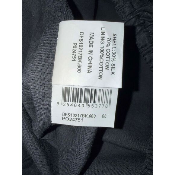 DISSH Women’s Black Silk Blend Elastic Waist Pull On Super Wide Leg Pants Size 4 - Picture 3 of 4